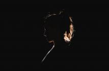 A silhouette of a woman