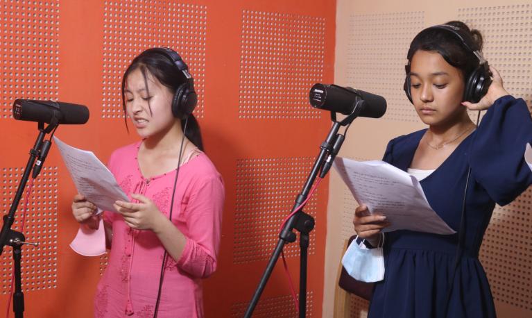 Recording one of the radio drama series. ©PMC