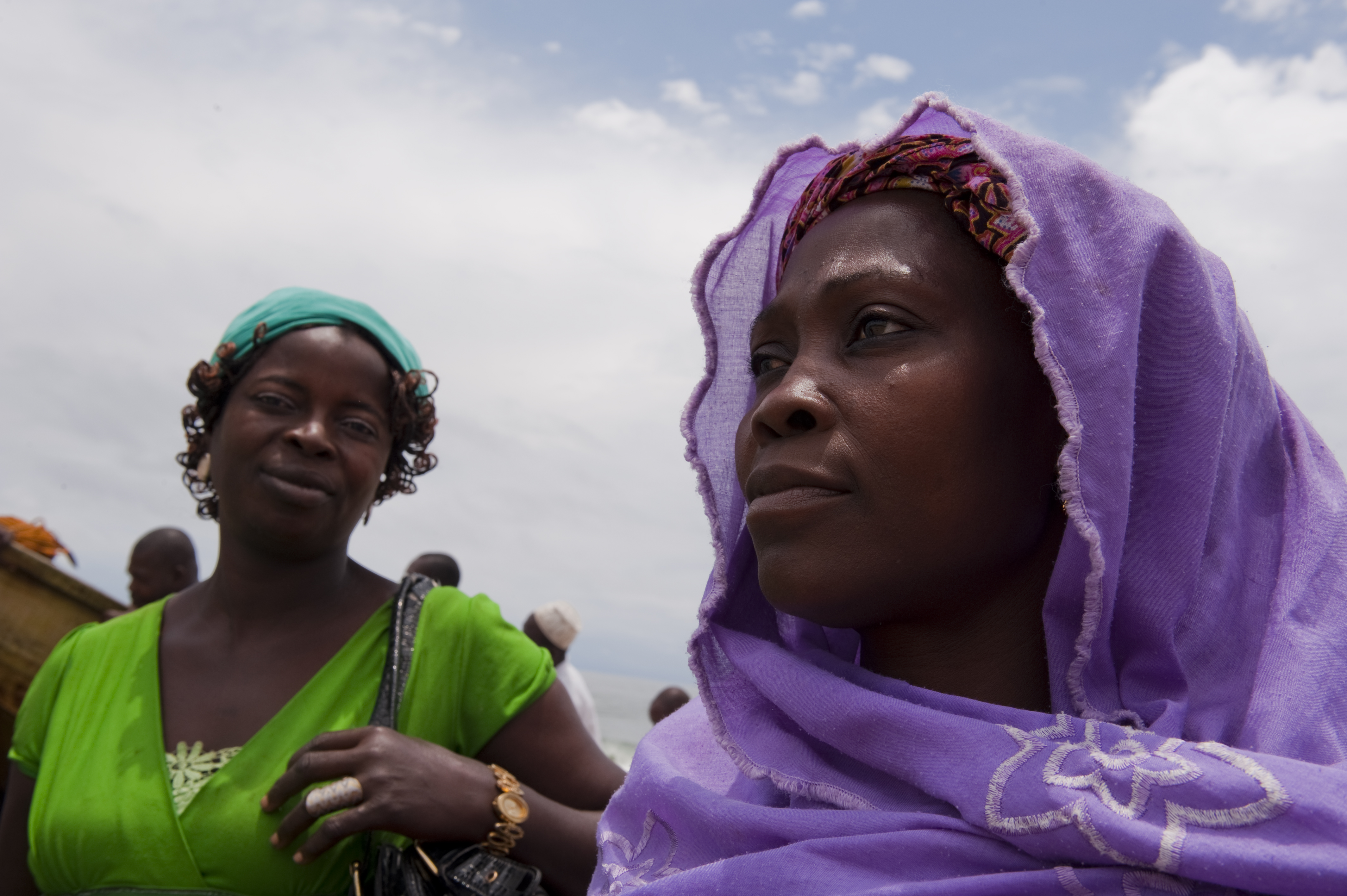 Two women in Orimedu, a fishing village, in Lagos State, Nigeria. 