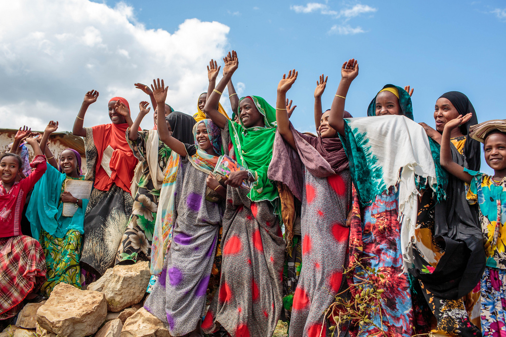 Members of girls club at Tutis Primary School in Oromia State of Ethiopia