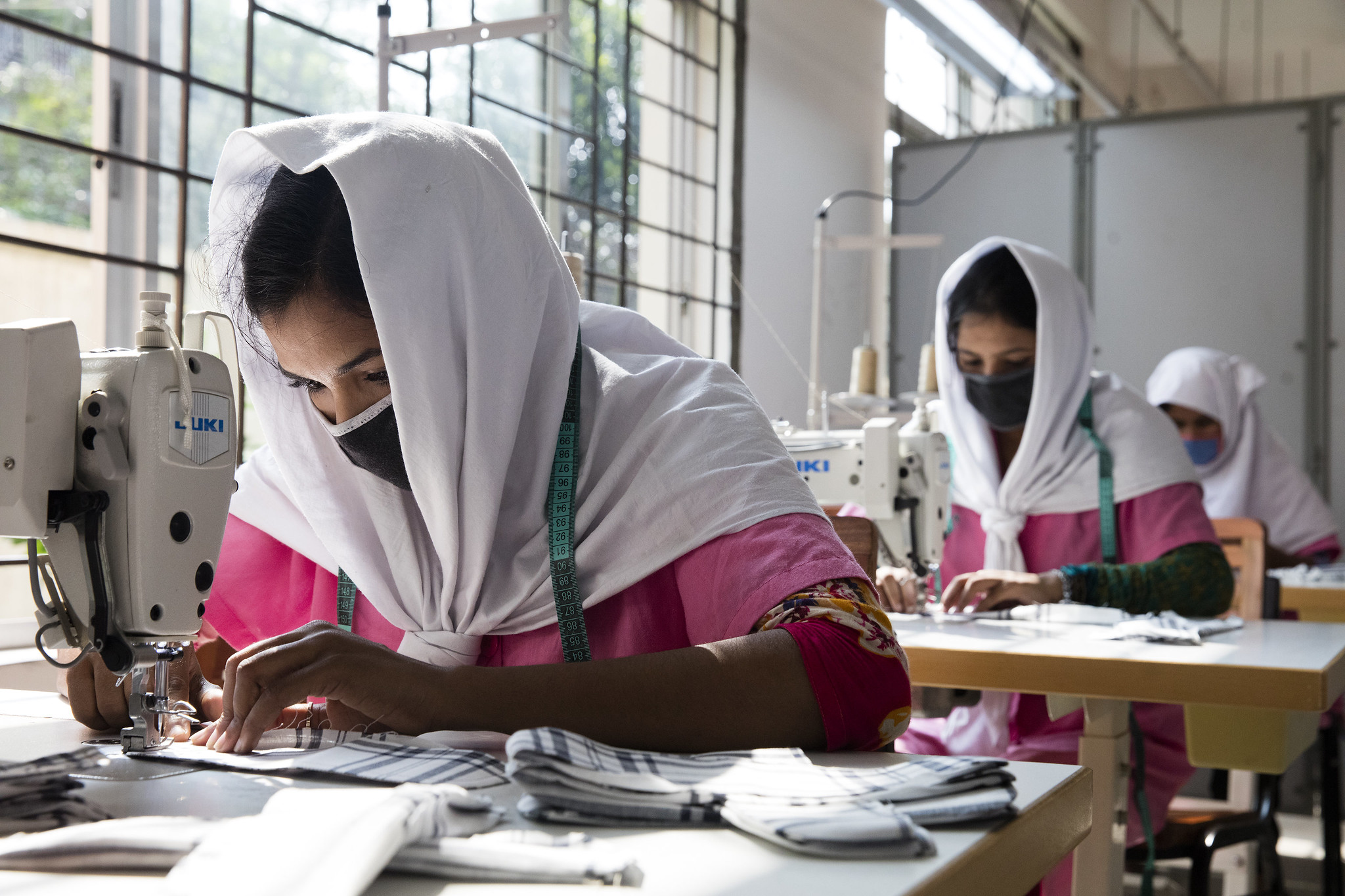 Young Bangladeshi women being trained at the Savar Export Processing Zone. © Dominic Chavez/World Bank 