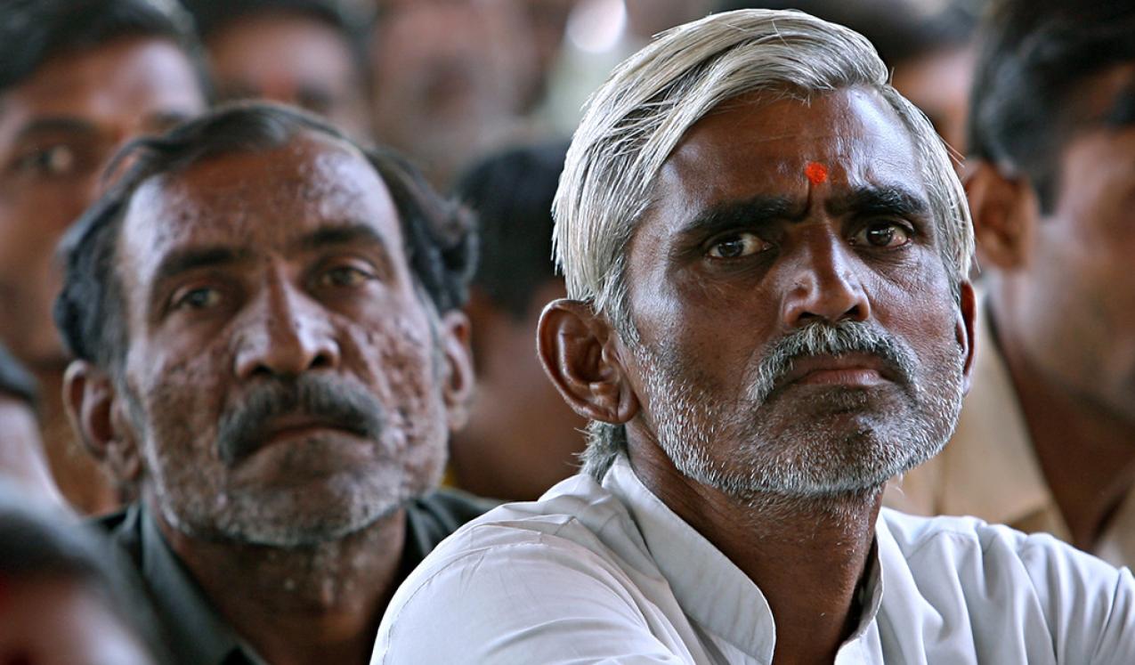 Men in community meeting Aurangabad, India. © Simone D. McCourtie / World Bank