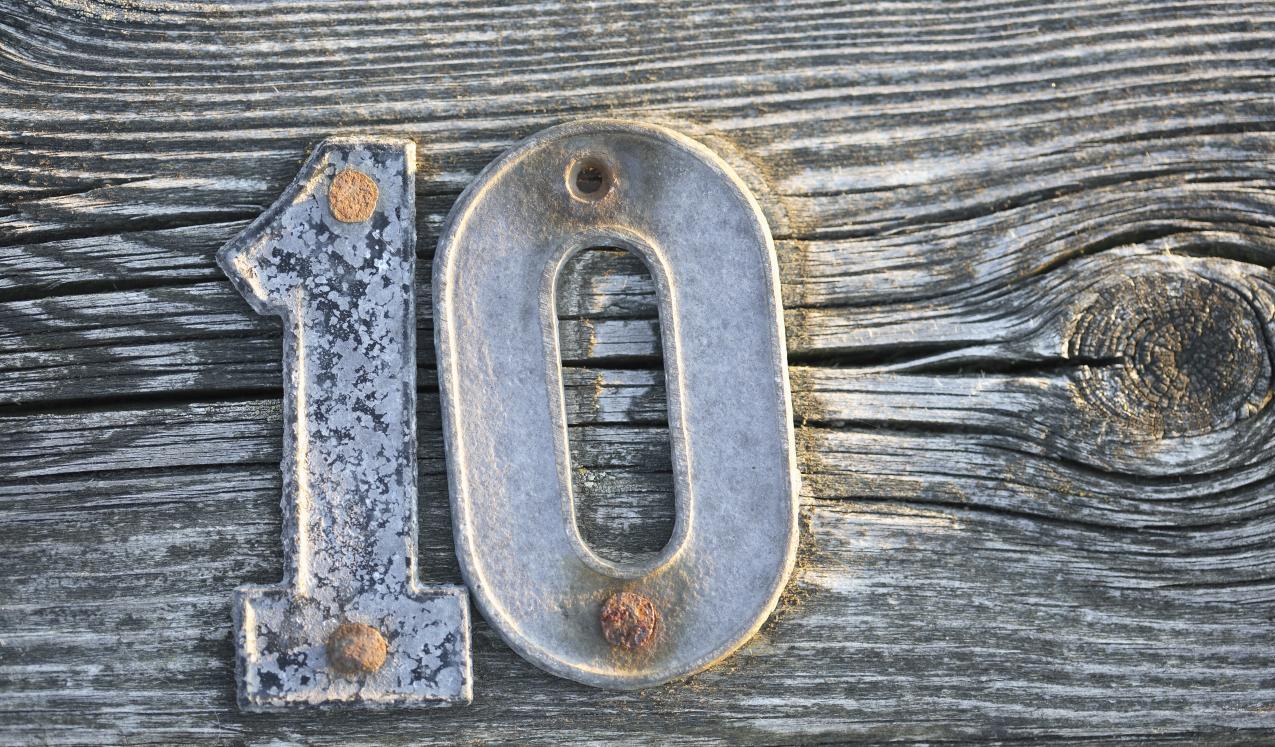 Number ten on a jetty. BMJ/Shutterstock ID: 111378512