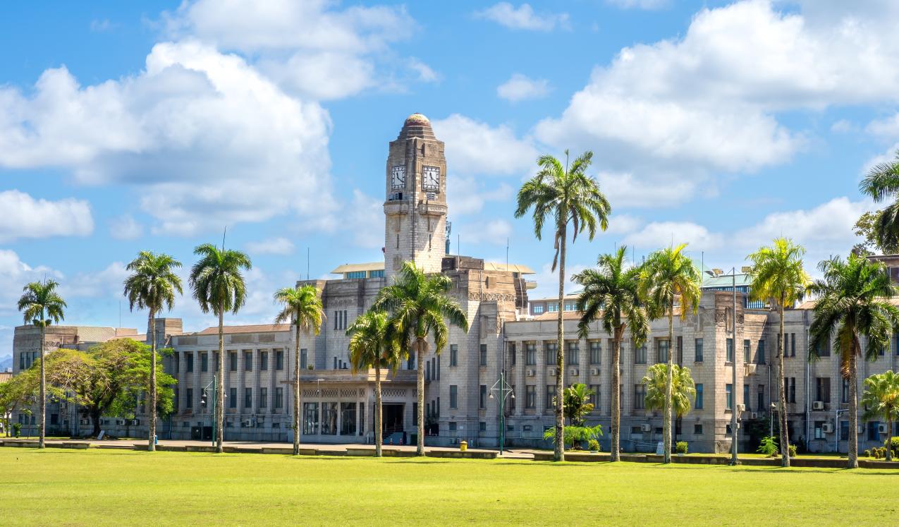 Parliament of the Republic of Fiji, Suva, Fiji © LouieLea | Shutterstock ID: 2673372311