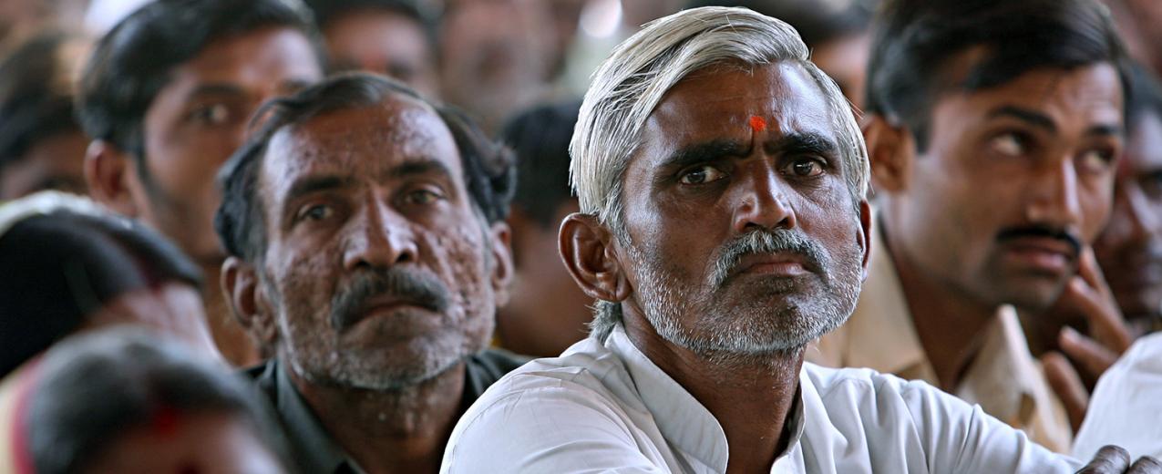 Men in community meeting Aurangabad, India. © Simone D. McCourtie / World Bank