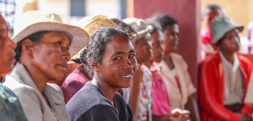 Women beneficiaries of a social protection and nutrition programme meeting in Soavina, Madagascar ©World Bank
