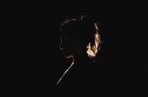 A silhouette of a woman