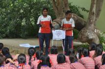 Community Sport Coaches in India teach adolescent girls about menstruation. © The Naz Foundation India Trust.