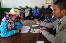 Pictured here is a cash transfer in the town of Betafo, Madagascar. © Mohammad Al-Arief/The World Bank.