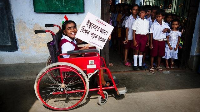 Student in wheelchair