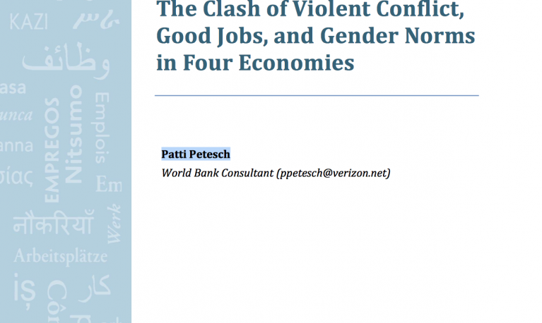 The Clash of Violent Conflict, Good Jobs, and Gender Norms in Four Economies 