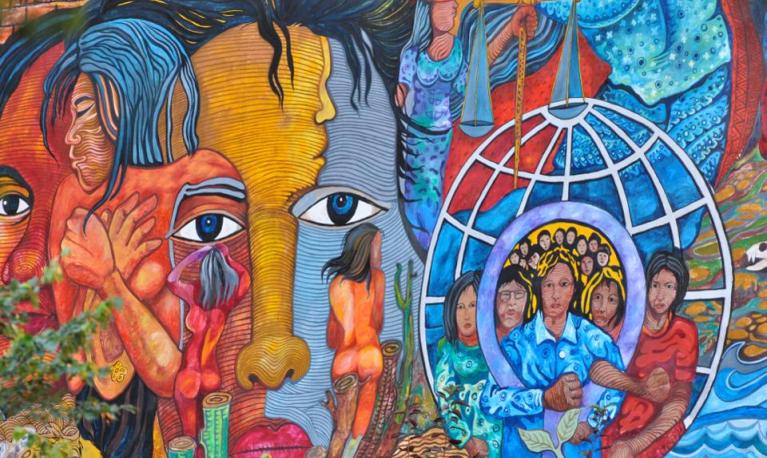 Mural entitled "Women for Peace and Environment" by artist Bert Monterona STEPHENZACHARIAS, FLICKR