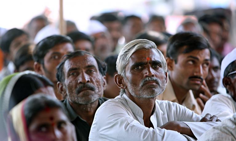 Men in community meeting Aurangabad, India. © Simone D. McCourtie / World Bank
