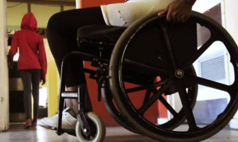 Close up of a wheelchair. © Tracey Adams/African News Agency (ANA).