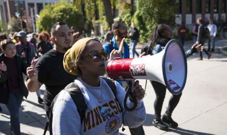 Protest march against bigotry and hate speech in Minneapolis, Minnesota, USA © Fibonacci Blue