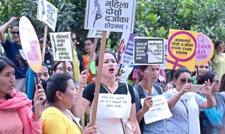 Women Human Rights activists and civil society demand amendment of discriminatory provisions of Citizenship Bill in Kathmadu, Nepal. © Ramesh Bhandari/Flickr