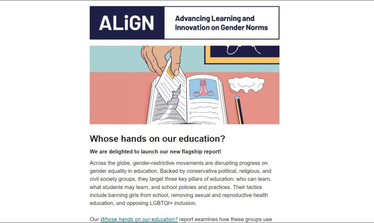 Screengrab of start of newsletter