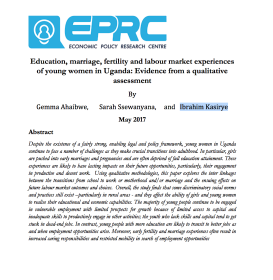 Education, marriage, fertility and labour market experiences of young women in Uganda: Evidence from a qualitative assessment