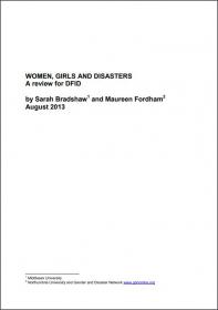 Cover of the report - Women, girls and disasters