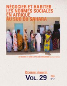 Cover of the journal 'Négocier et habiter les normes sociales en Afrique au sud du Sahara : mobilisations et extraversions sociales et politiques des femmes'