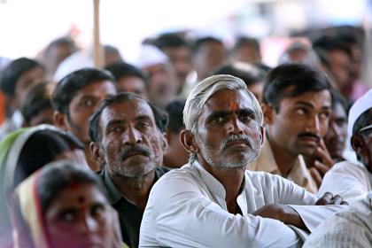 Men in community meeting Aurangabad, India. © Simone D. McCourtie / World Bank