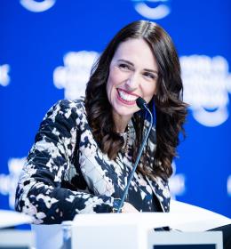 Jacinda Ardern, who has been described as being gender-sensitive leader, at the World Economic Forum. © World Economic Forum/Boris Baldinger