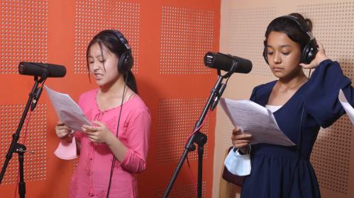 Recording one of the radio drama series. ©PMC