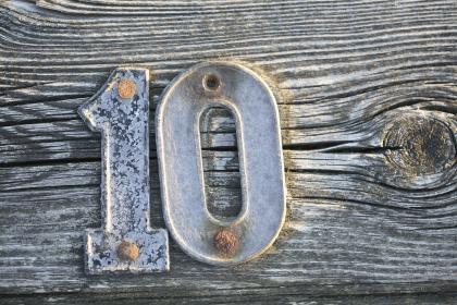 Number ten on a jetty. BMJ/Shutterstock ID: 111378512