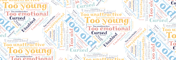 Word cloud of derogatory phrases used to describe female leaders 