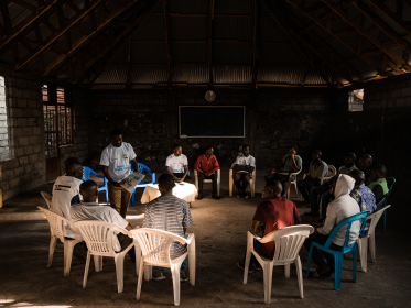Men participate in group discussions organised by the NGO Ghovodi to address men’s participation in maternal health and reduce gender-based violence, Goma, DRC, 2023. © Hugh Kinsella Cunningham