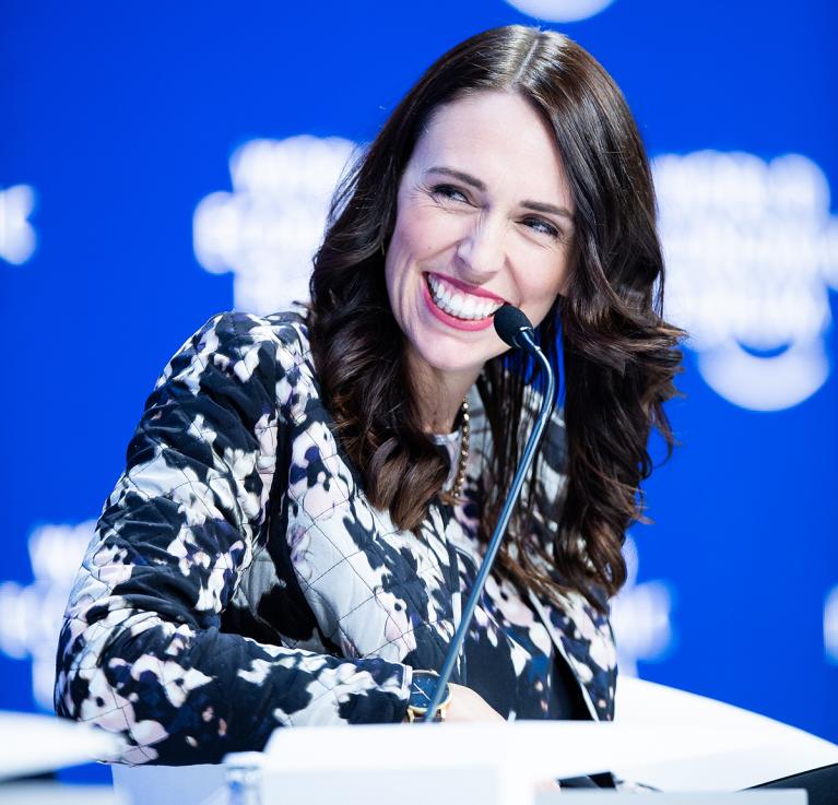 Jacinda Ardern, who has been described as being gender-sensitive leader, at the World Economic Forum. © World Economic Forum/Boris Baldinger