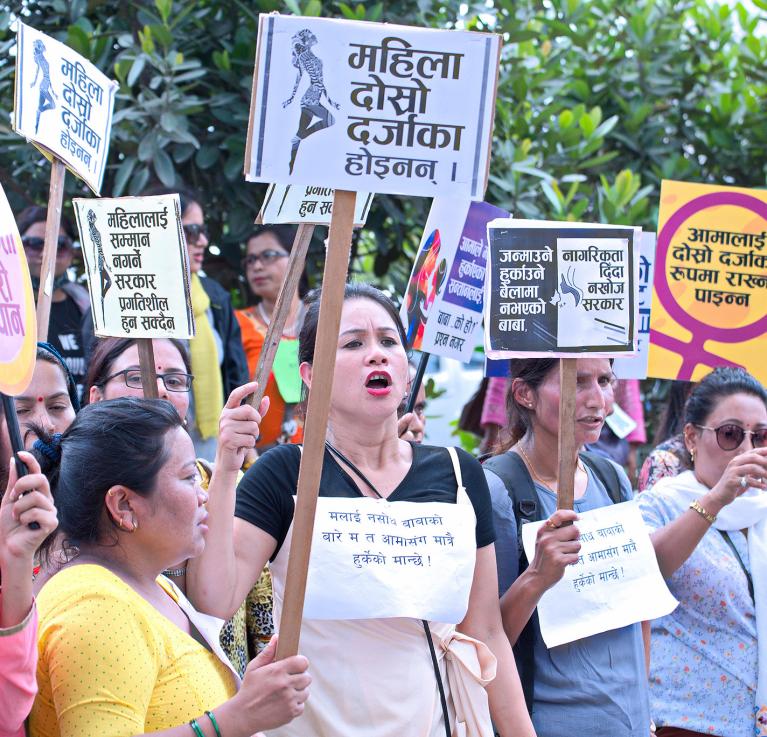 Women Human Rights activists and civil society demand amendment of discriminatory provisions of Citizenship Bill in Kathmadu, Nepal. © Ramesh Bhandari/Flickr