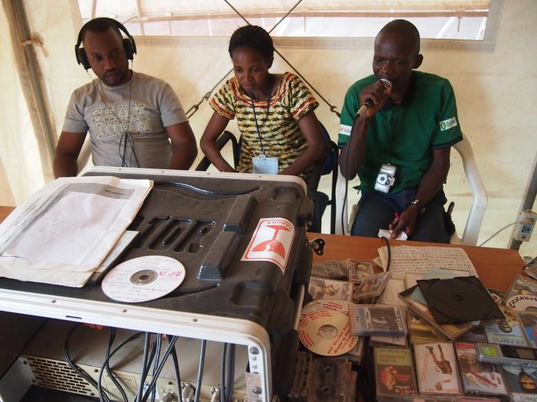 Radio broadcast, DDRRR radio station, DRC. Credit: Oxfam International