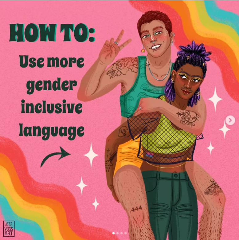 Instagram guide created for International Nonbinary Peoples Day by @jessvoss_art