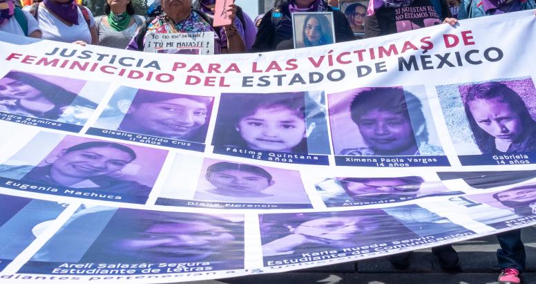 Tens of thousands of Mexican women protest against femicide and gender-based violence in Mexico City, Mexico. © SoySendra / Shutterstock ID: 1668348154
