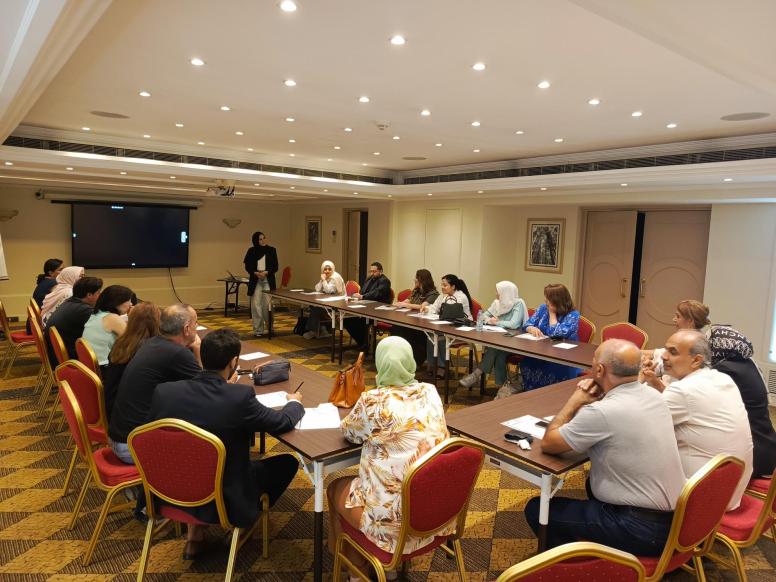 Participants at the Winning with Women conference take part in a session on conducting a community needs assessment in Beirut, Lebanon, July 2025. © Global Partners Governance Foundation.