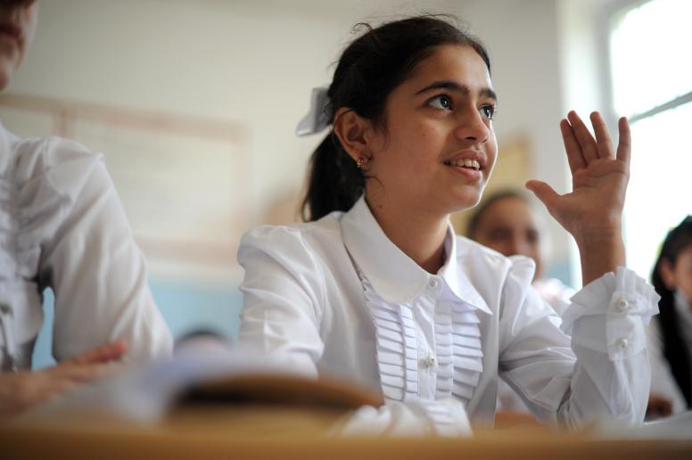 A student at a school in Absheron Region, Azerbaijan. Credit: Allison Kwesell/World Bank